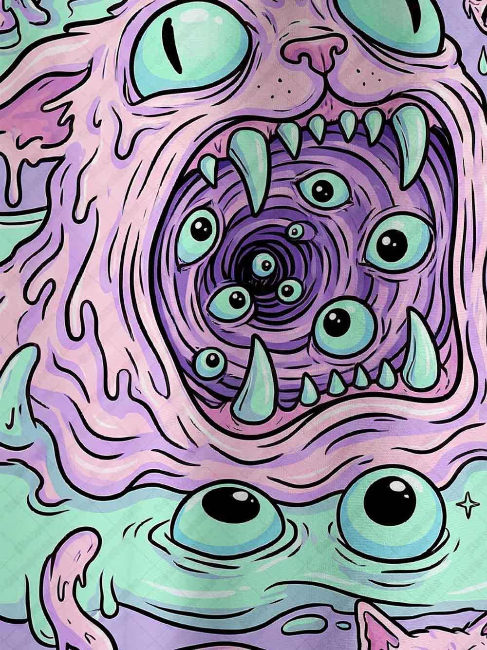 Eyeball Slime Cat Graphic T-shirt