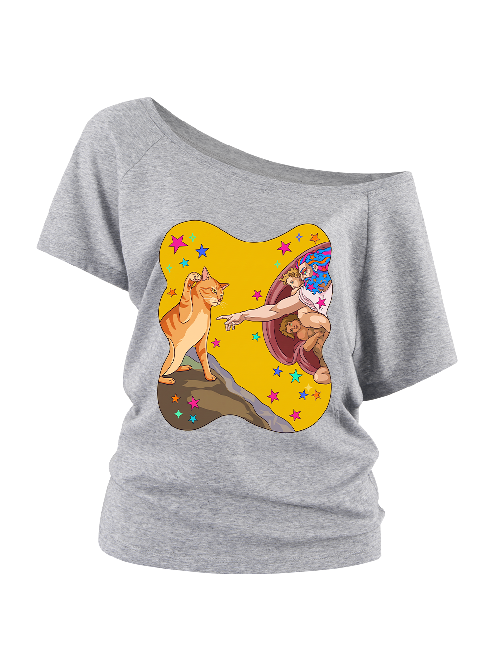 GOD CAT TOUCH OFF SHOULDER TSHIRT