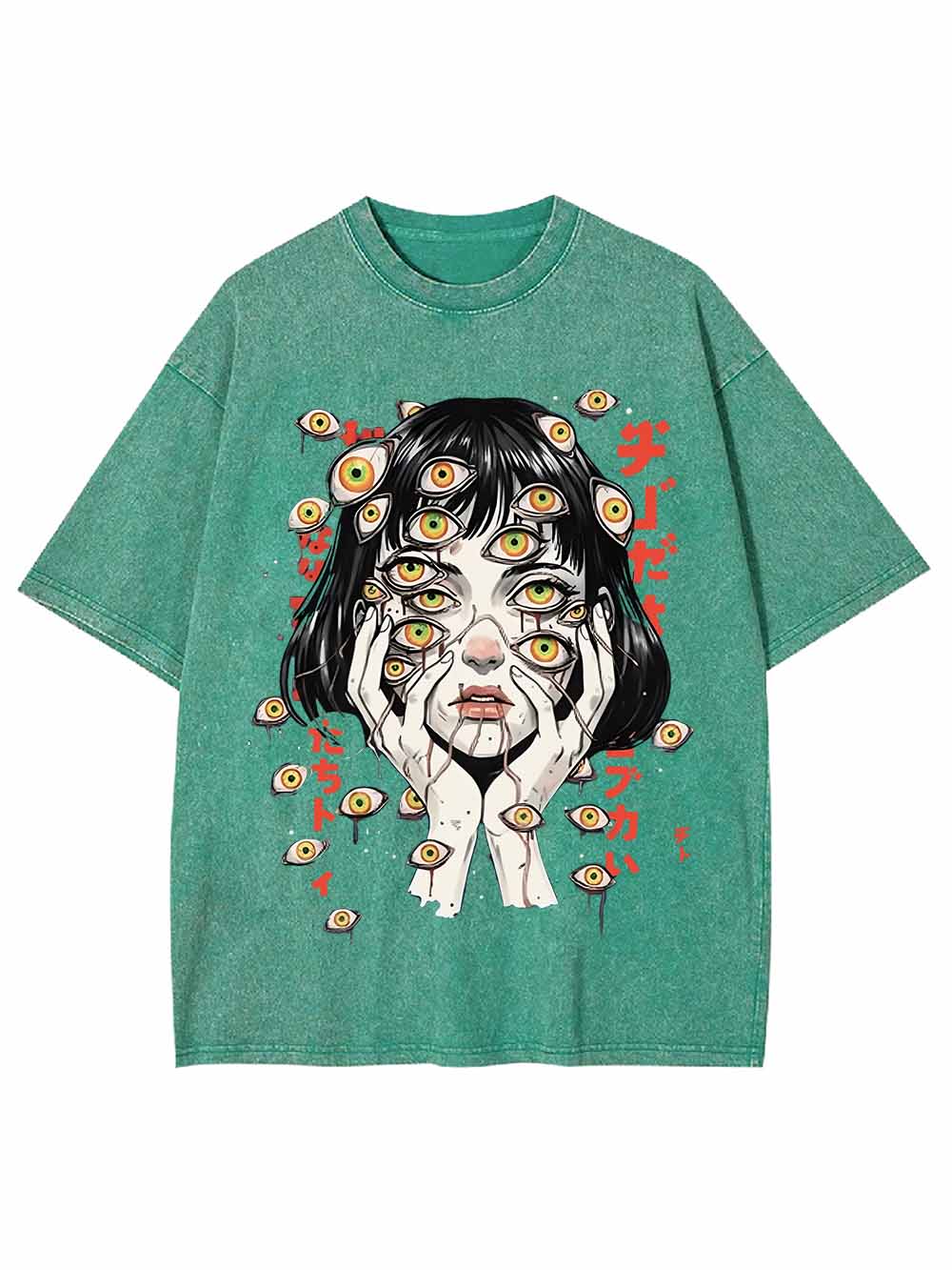Weird Fantasy Girl With Many Eyes Washed Tshirt