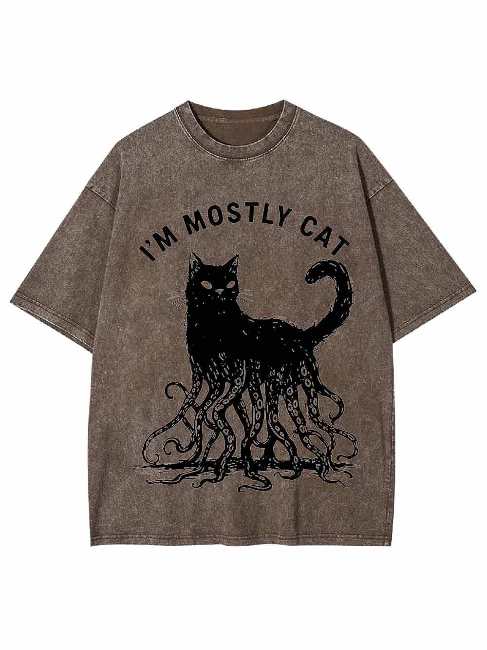 I Am Mostly Cat Washed Tshirt