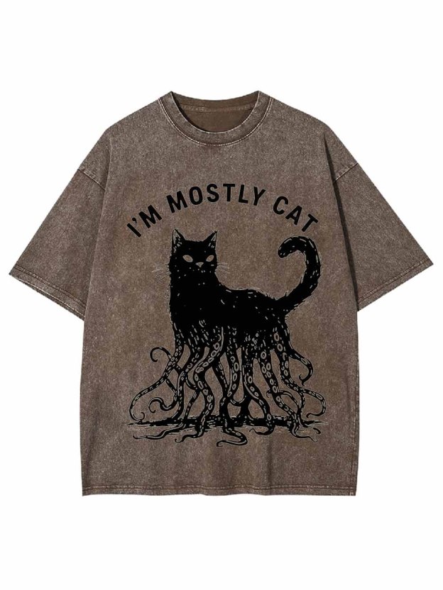 I Am Mostly Cat Washed Tshirt