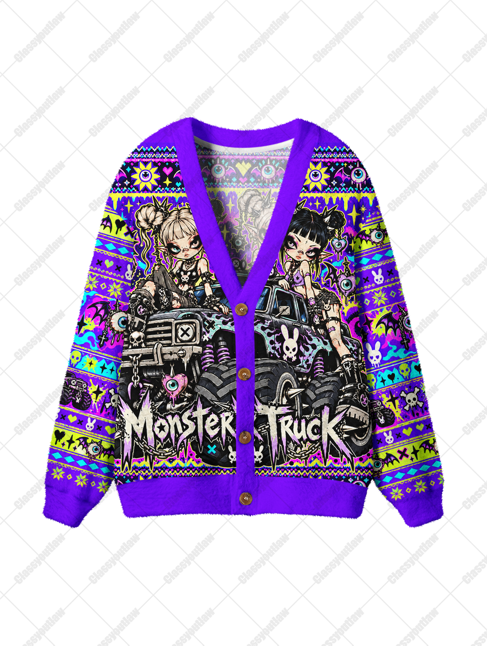 MONSTER TRUCK UGLY CARDIGAN SWEATERS