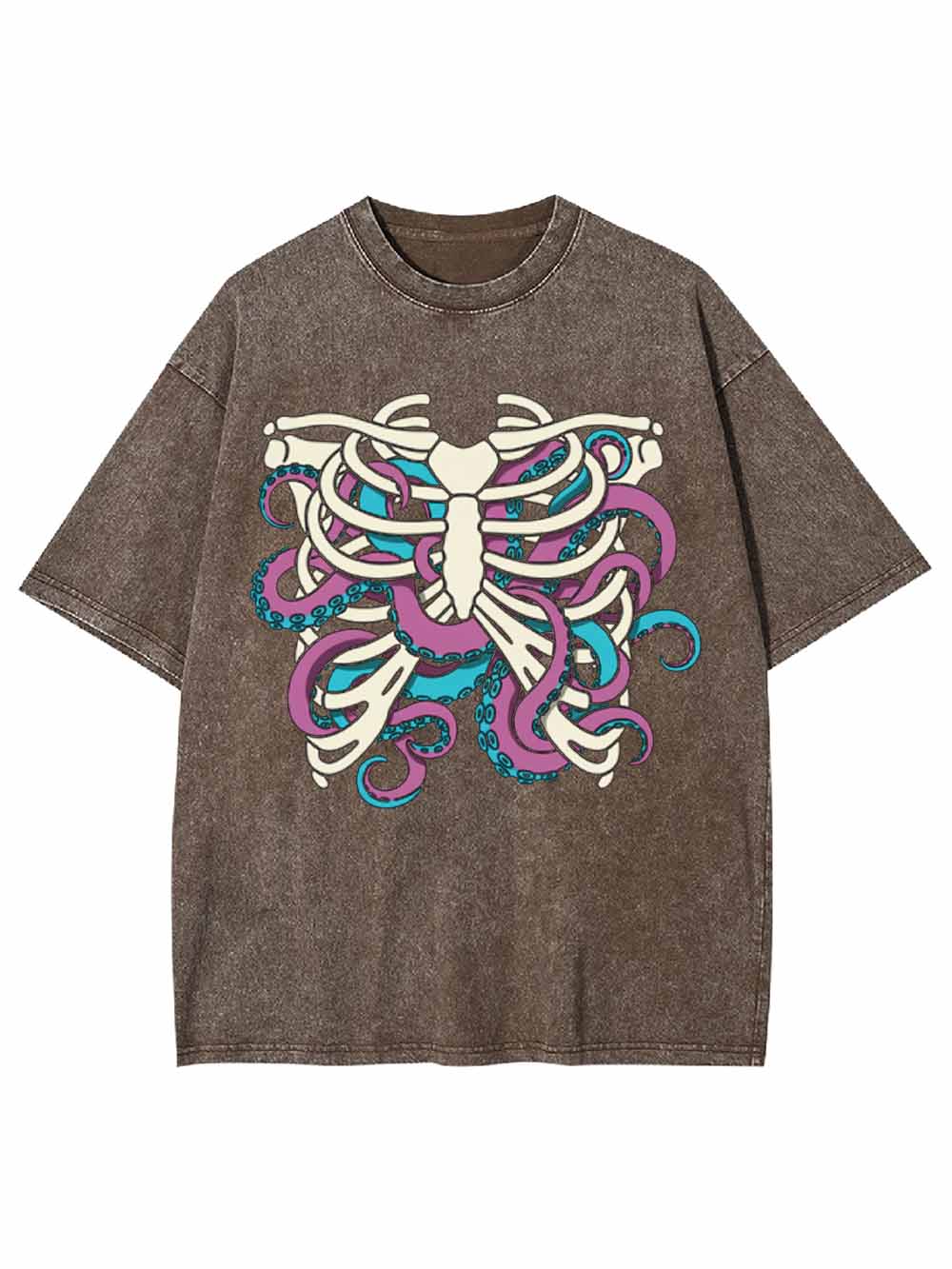 Skull Octopus Tentacles Washed Tshirt