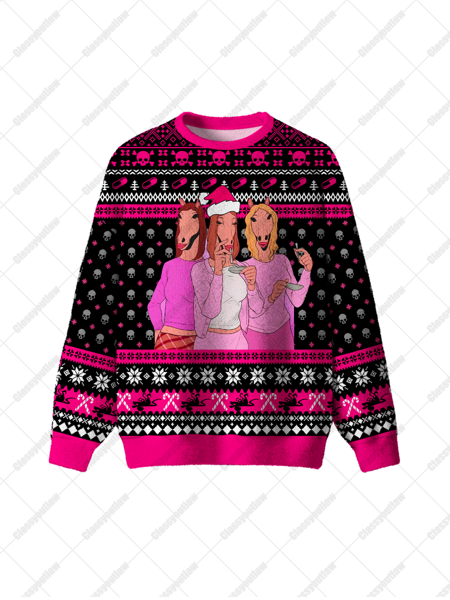 Quirky Characters UGLY CHRISTMAS SWEATSHIRT-ClassyOutlaw Sale