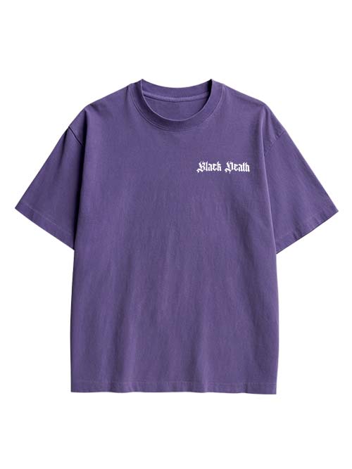 Black Death Double Sided Print Washed TShirt