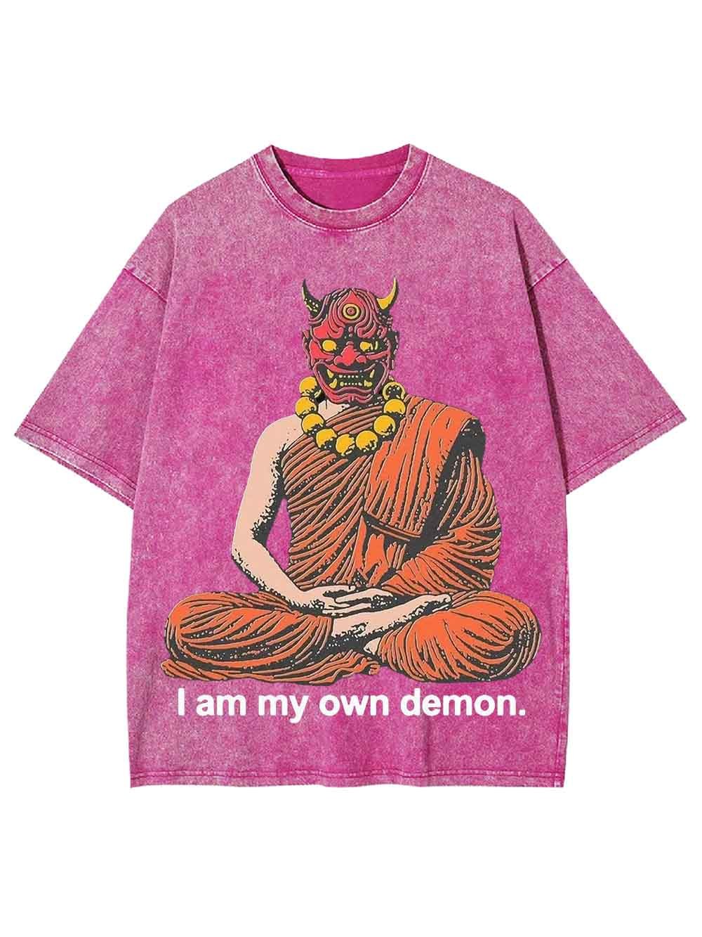 I AM MY OWN DEOMN WASHED TSHIRT