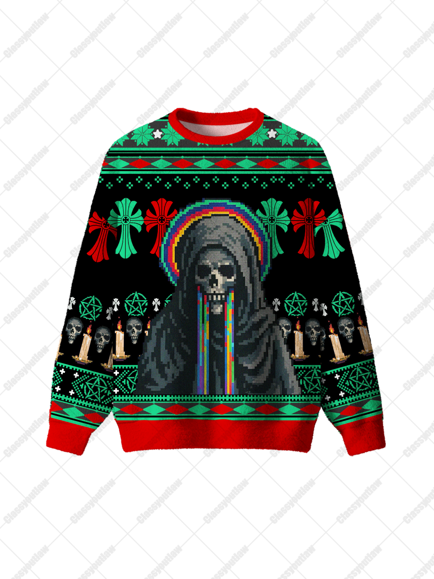 Weeping Reaper UGLY CHRISTMAS SWEATSHIRT-ClassyOutlaw Sale