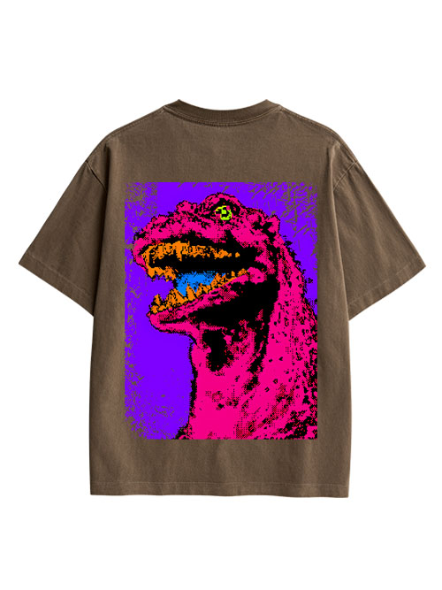 Neon Roar Double Sided Print Washed TShirt