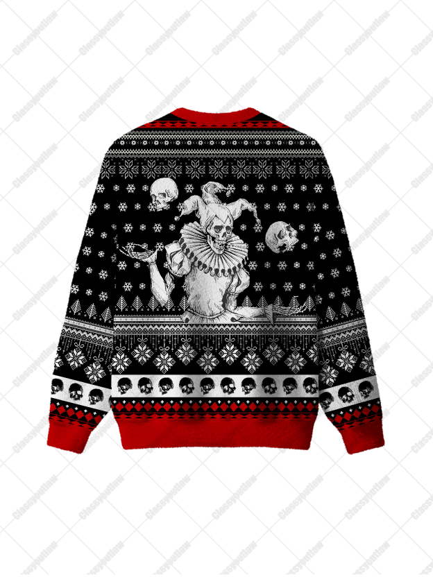 Clown Skeleton UGLY CHRISTMAS SWEATSHIRT