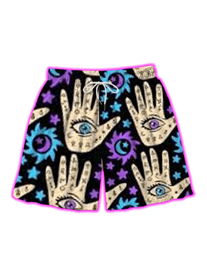 Mystic Palm Pattern All Over Print Shorts-ClassyOutlaw Sale