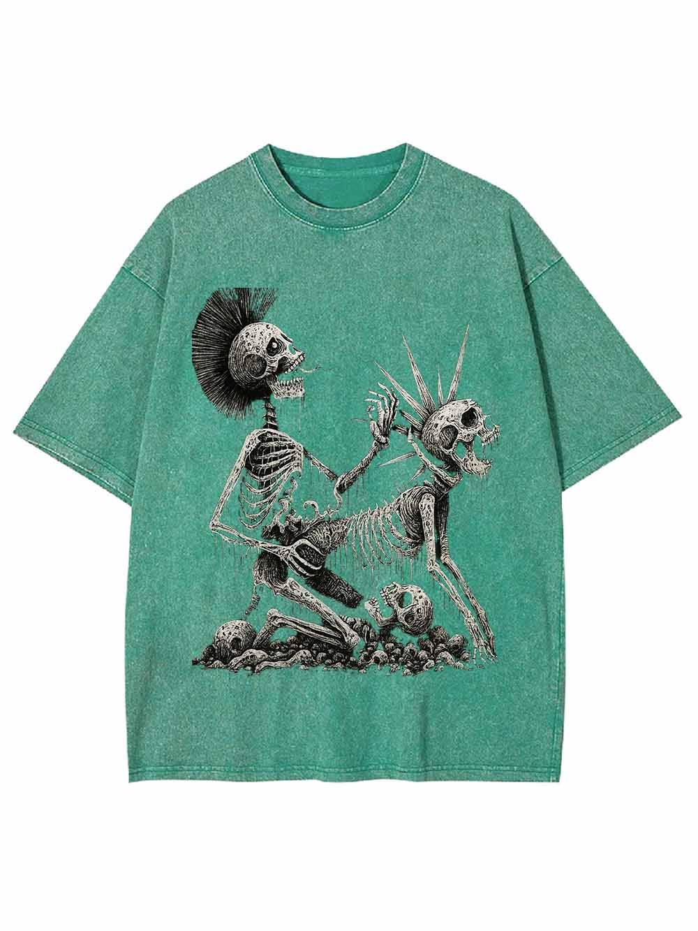 Skeleton Couple Washed Tshirt