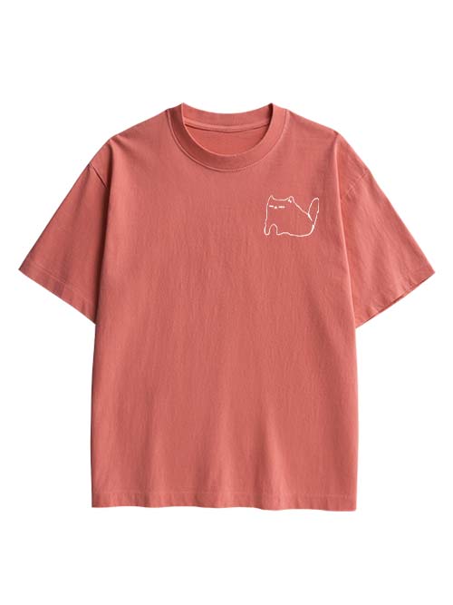 Ibuprofen Cat Double Sided Print Washed TShirt