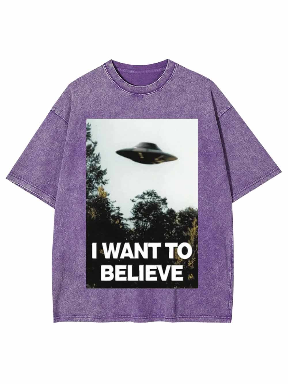 I WANT TO BELIEVE WASHED TSHIRT