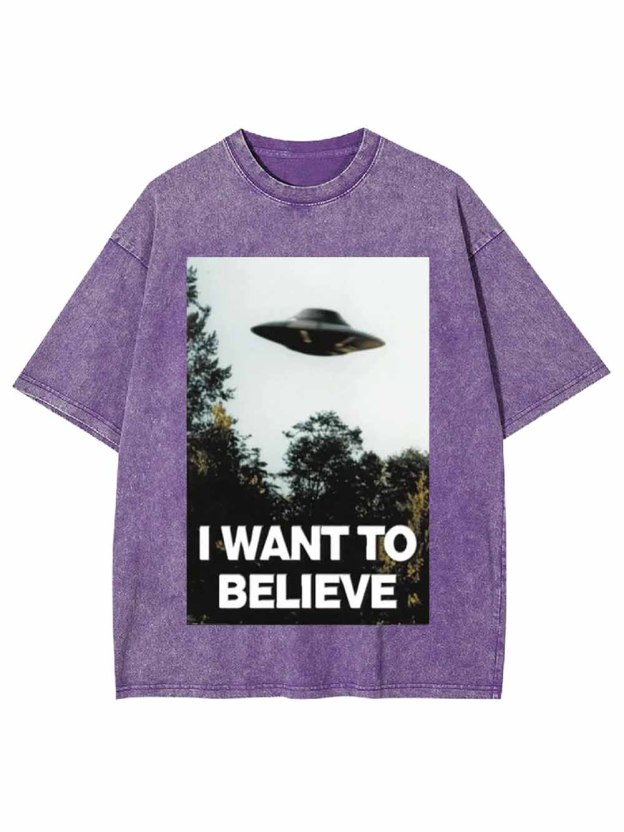 I WANT TO BELIEVE WASHED TSHIRT