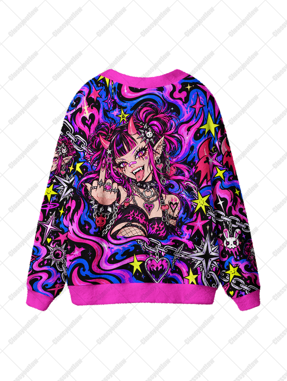 DEMON ANIME UGLY CARDIGAN SWEATERS