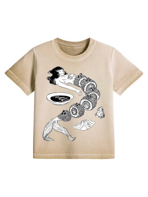 Human Sushi Slices Washed Slim Tshirt