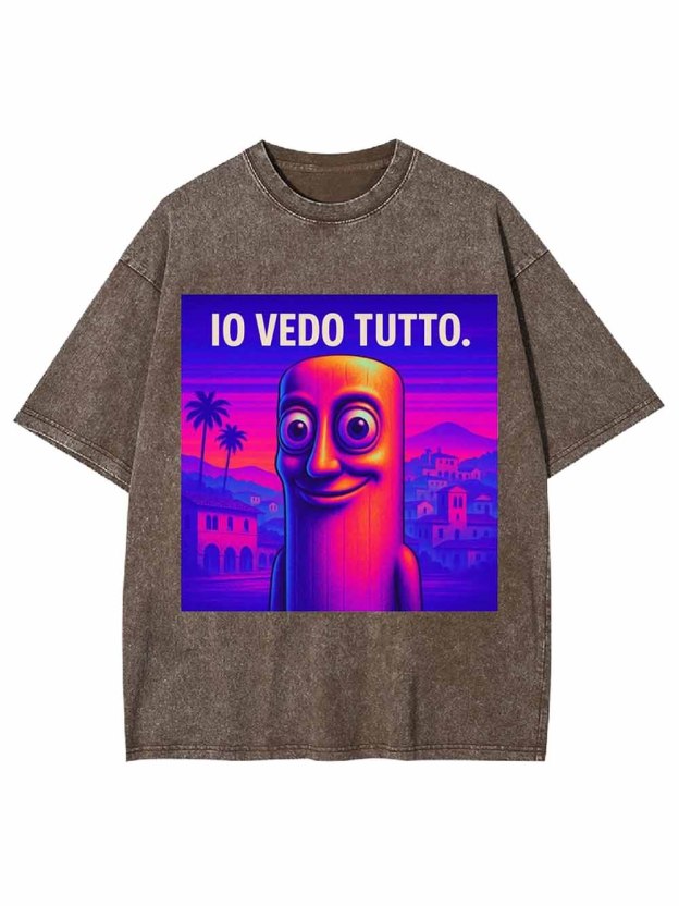 IO VEDO TUTTO WASHED TSHIRT