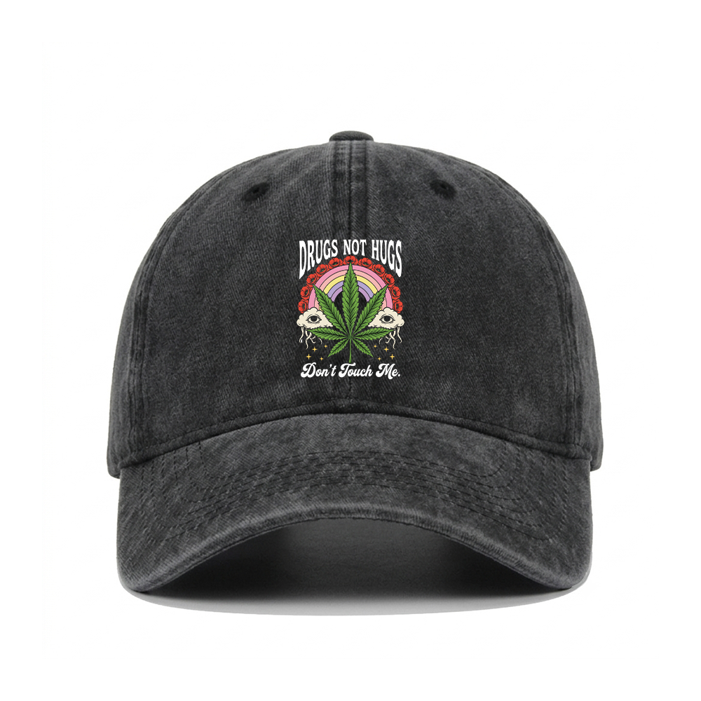 DRUGS NOT HUGS WASHED VINTAGE BASEBALL CAP