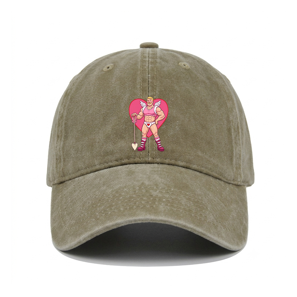 MUSCULAR CUPID WASHED VINTAGE BASEBALL CAP