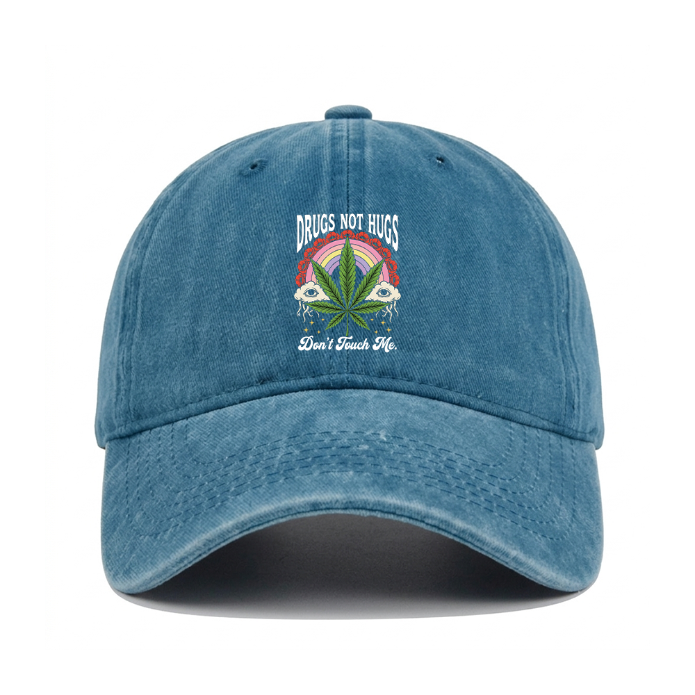 DRUGS NOT HUGS WASHED VINTAGE BASEBALL CAP