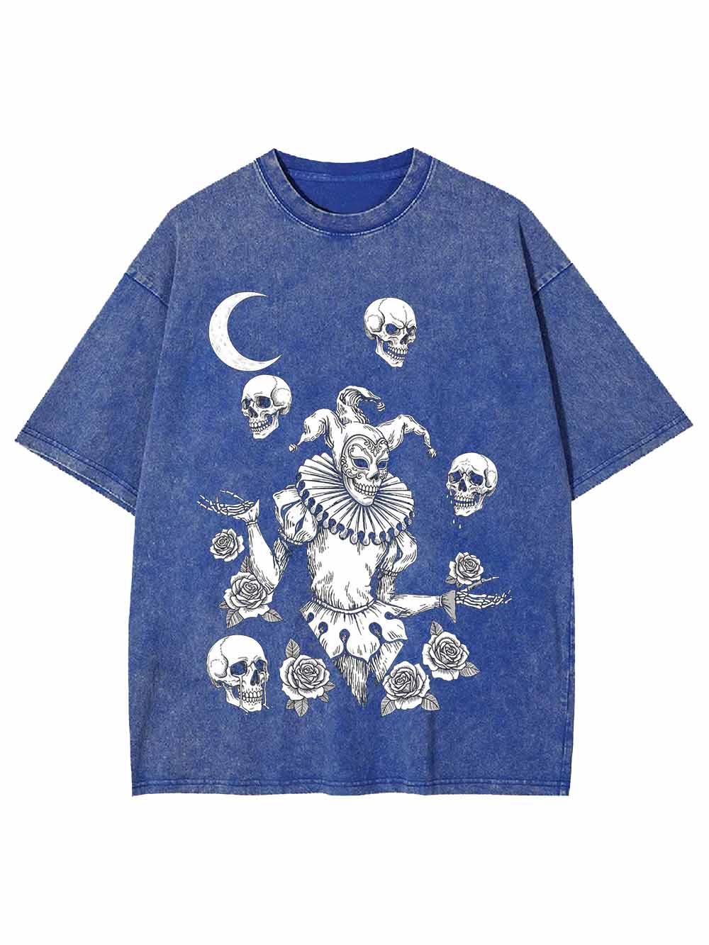 Skull Clown Rose Washed Tshirt