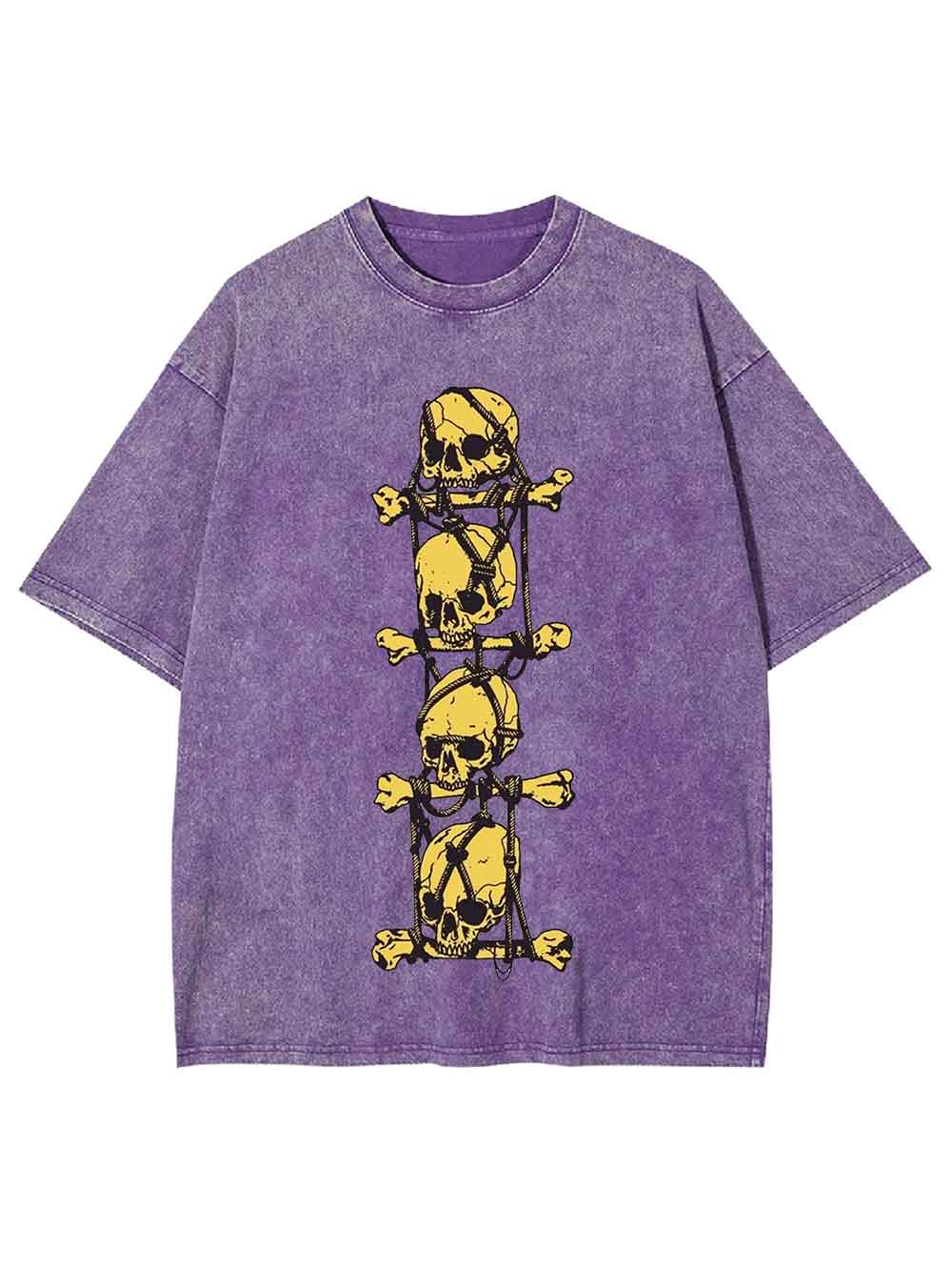 SKULL CROSSBONES CHAIN WASHED TSHIRT