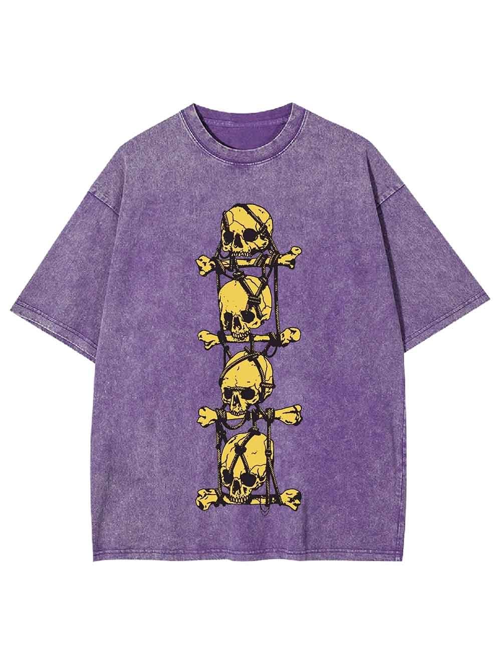 SKULL CROSSBONES CHAIN WASHED TSHIRT
