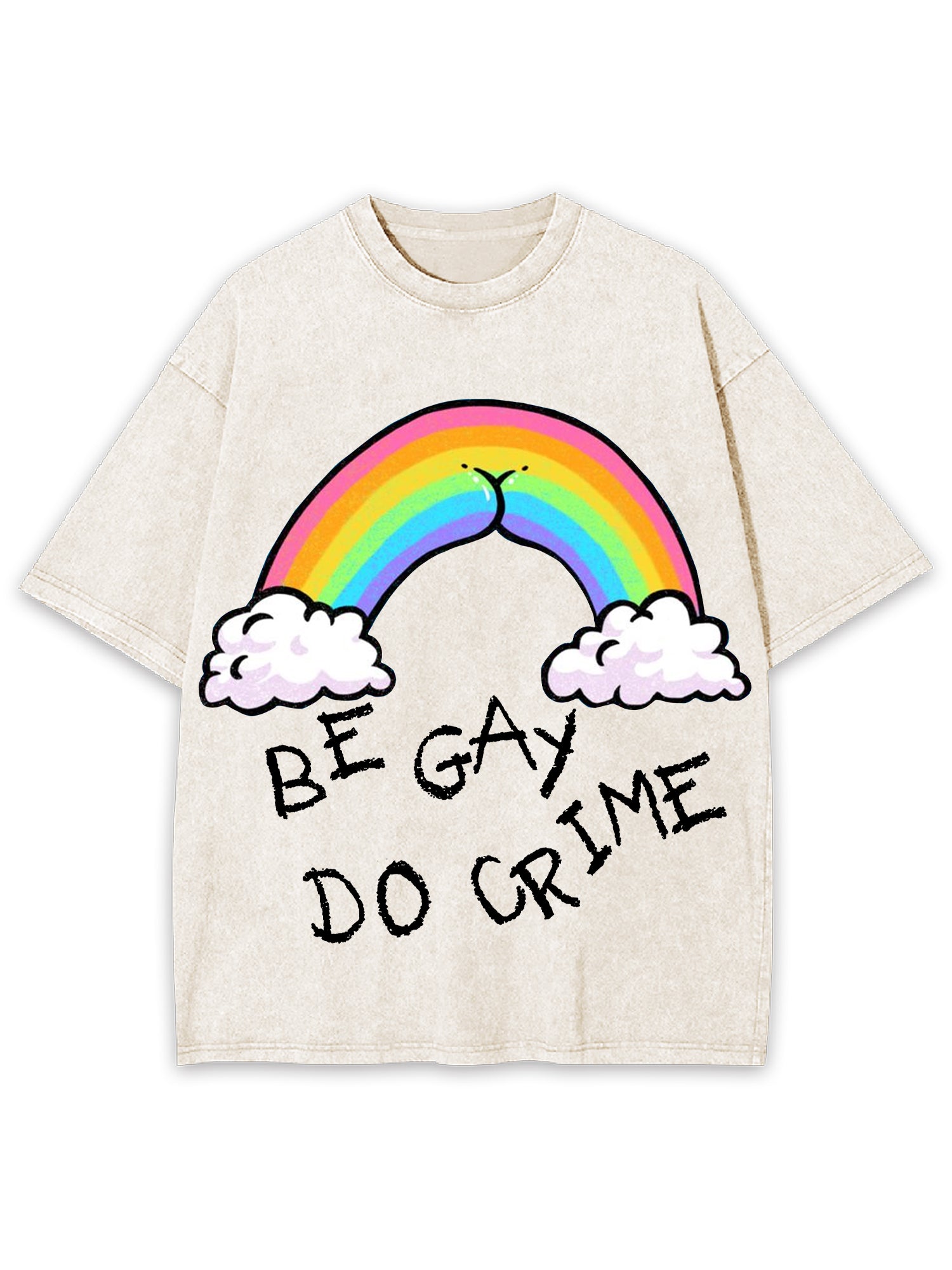 Be Gay Do Crime Washed Tshirt-ClassyOutlaw