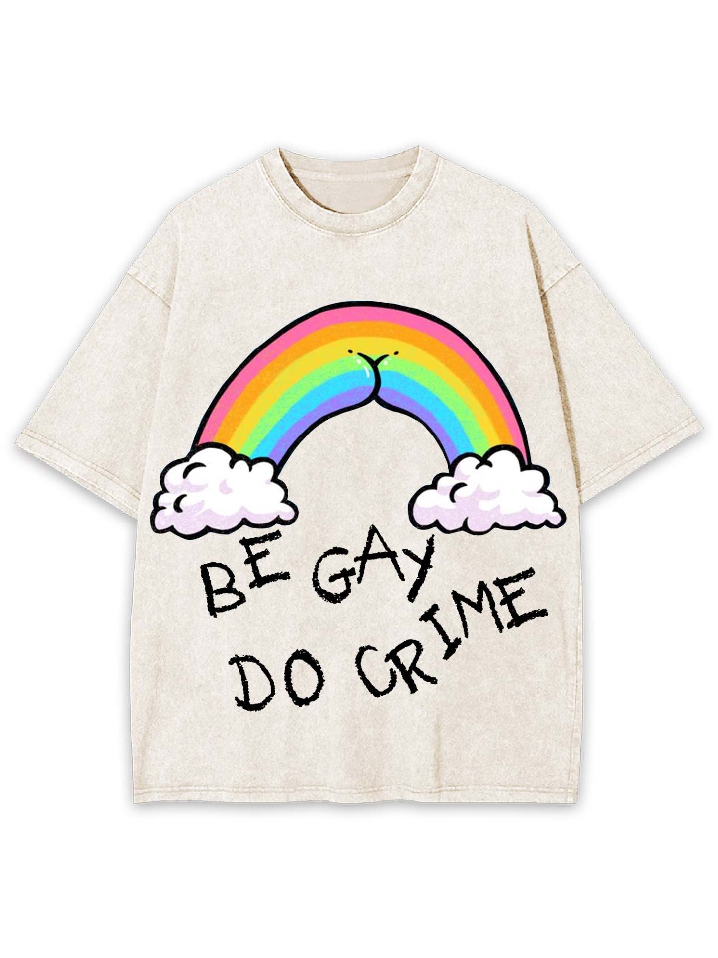 Be Gay Do Crime Washed Tshirt-ClassyOutlaw