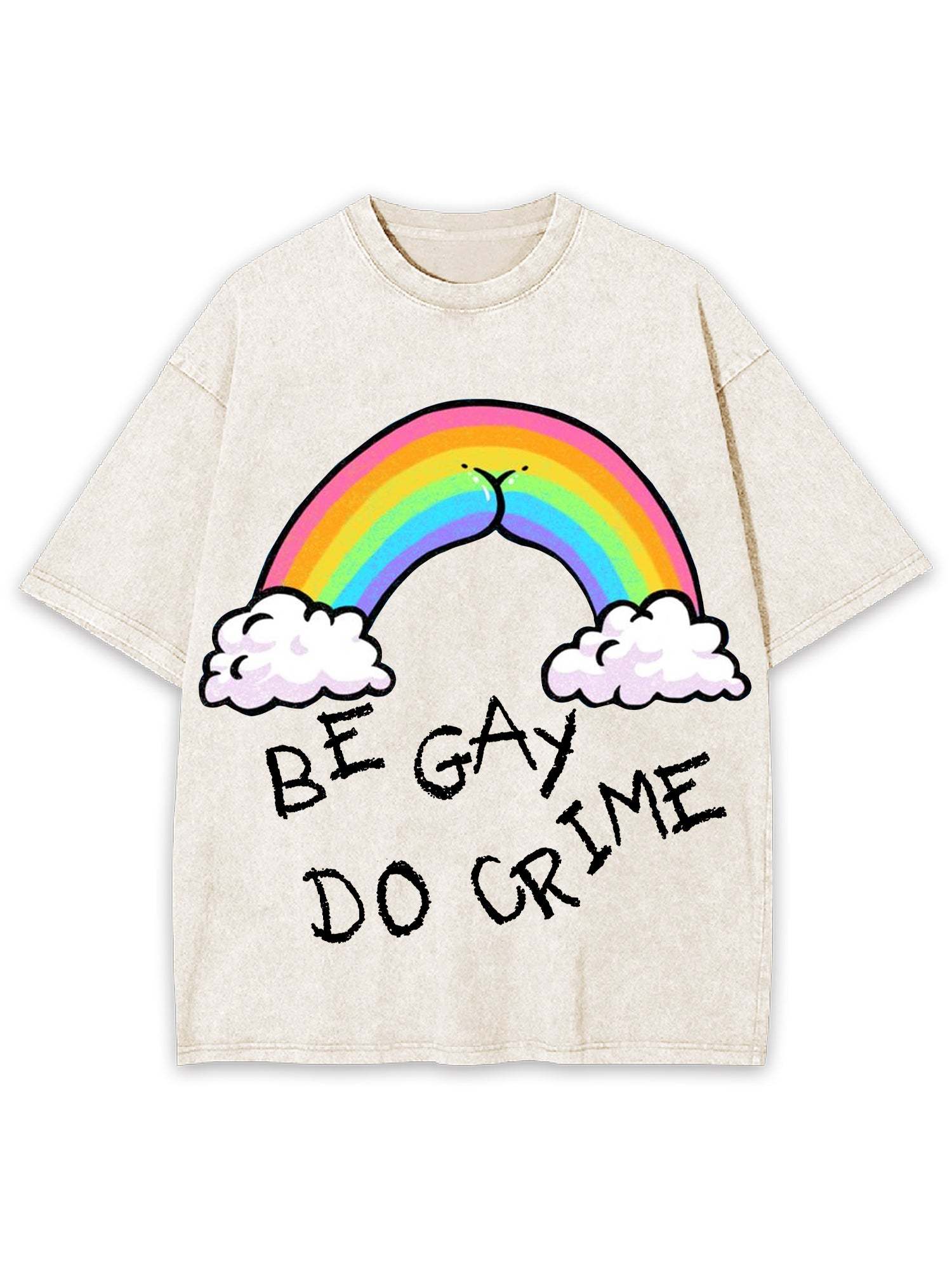 Be Gay Do Crime Washed Tshirt-ClassyOutlaw