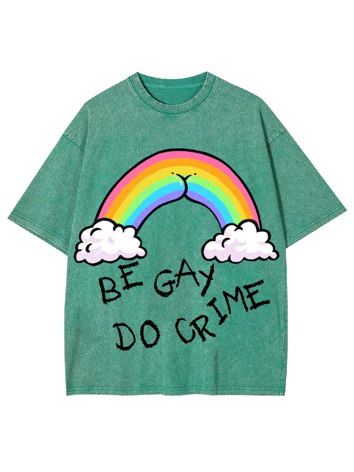 Be Gay Do Crime Washed Tshirt-ClassyOutlaw