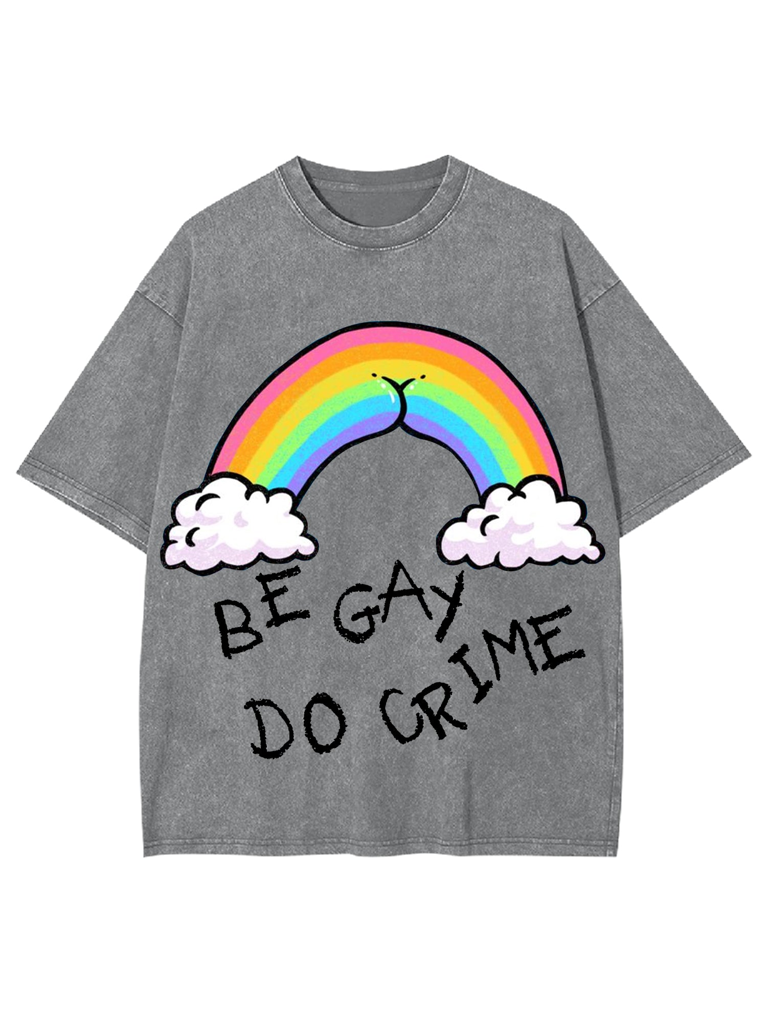 Be Gay Do Crime Washed Tshirt-ClassyOutlaw