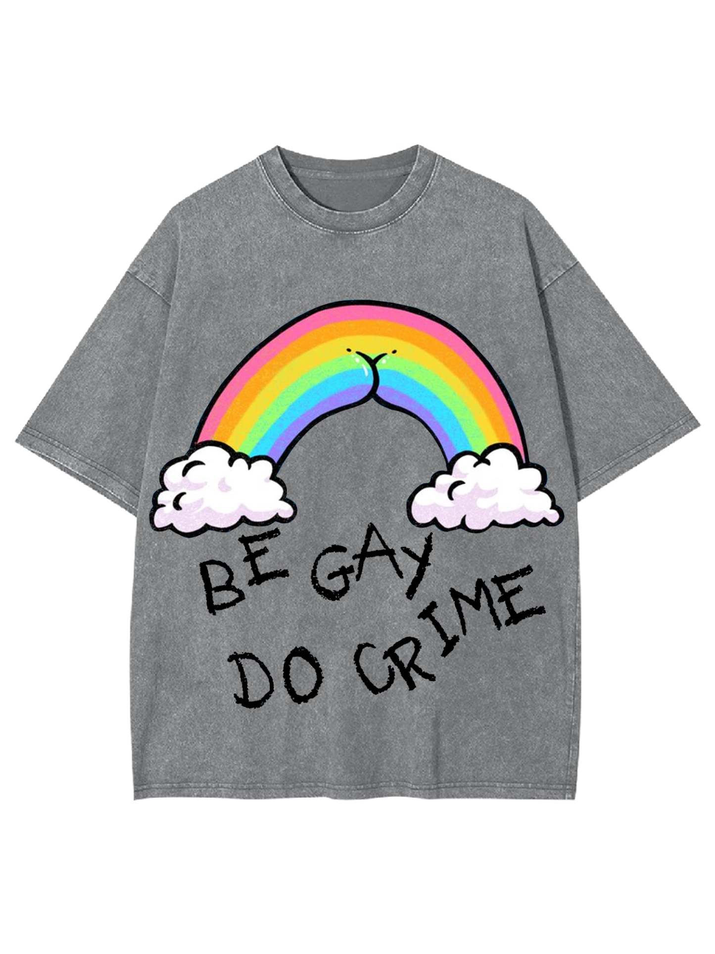 Be Gay Do Crime Washed Tshirt-ClassyOutlaw