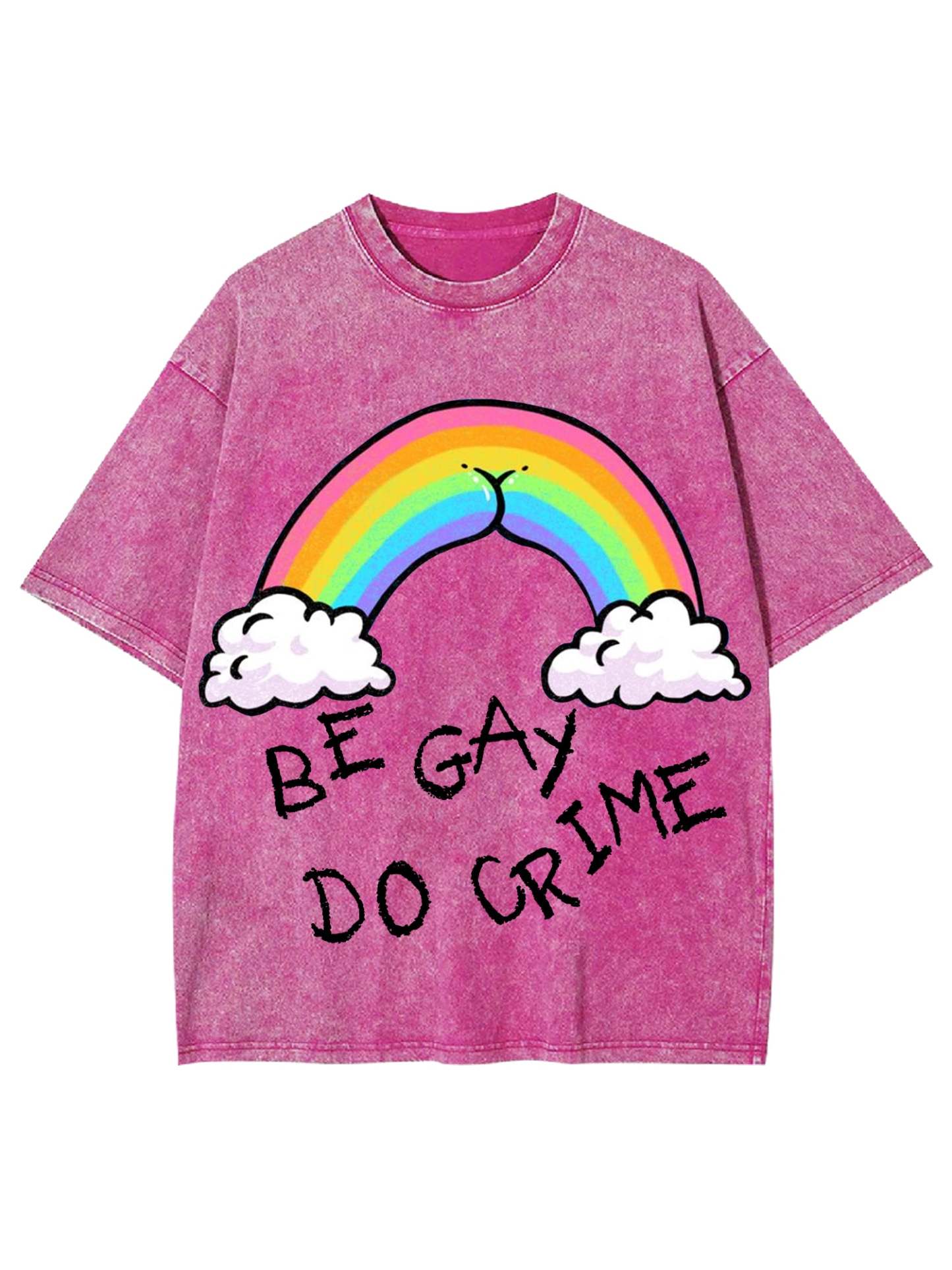 Be Gay Do Crime Washed Tshirt-ClassyOutlaw