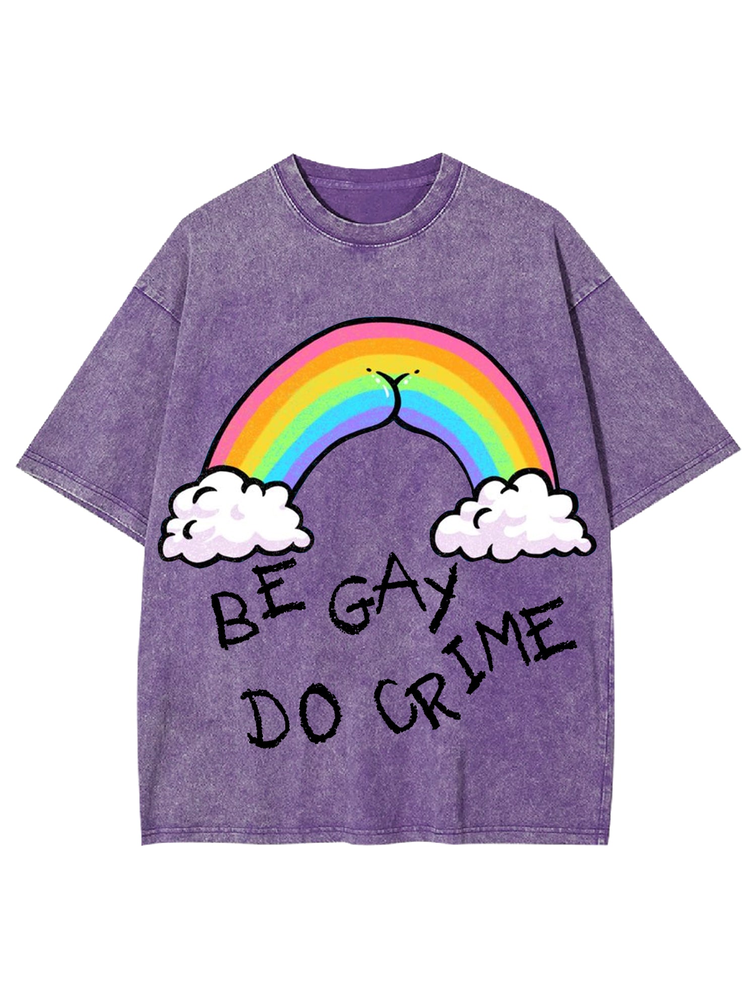 Be Gay Do Crime Washed Tshirt-ClassyOutlaw