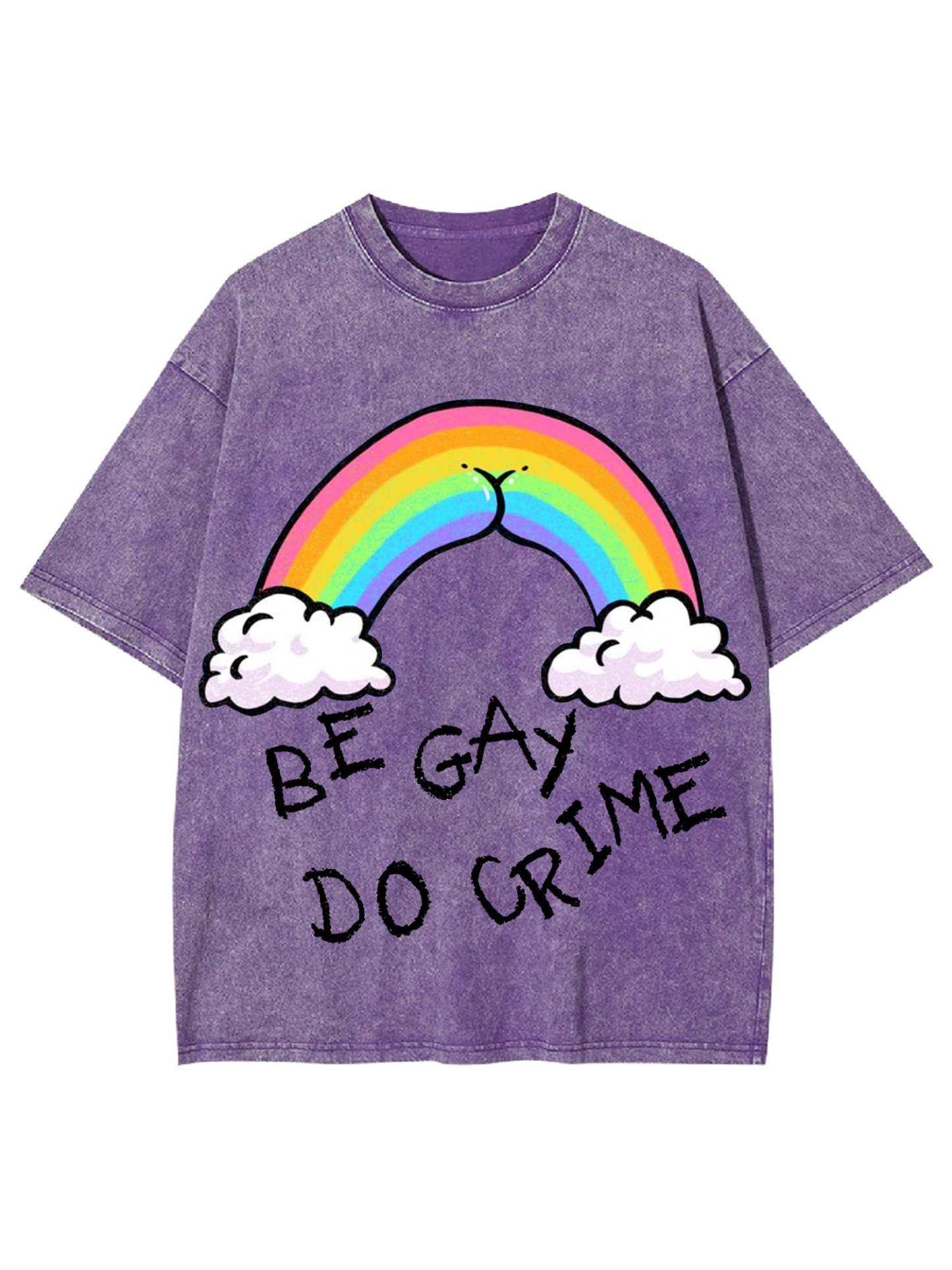 Be Gay Do Crime Washed Tshirt-ClassyOutlaw