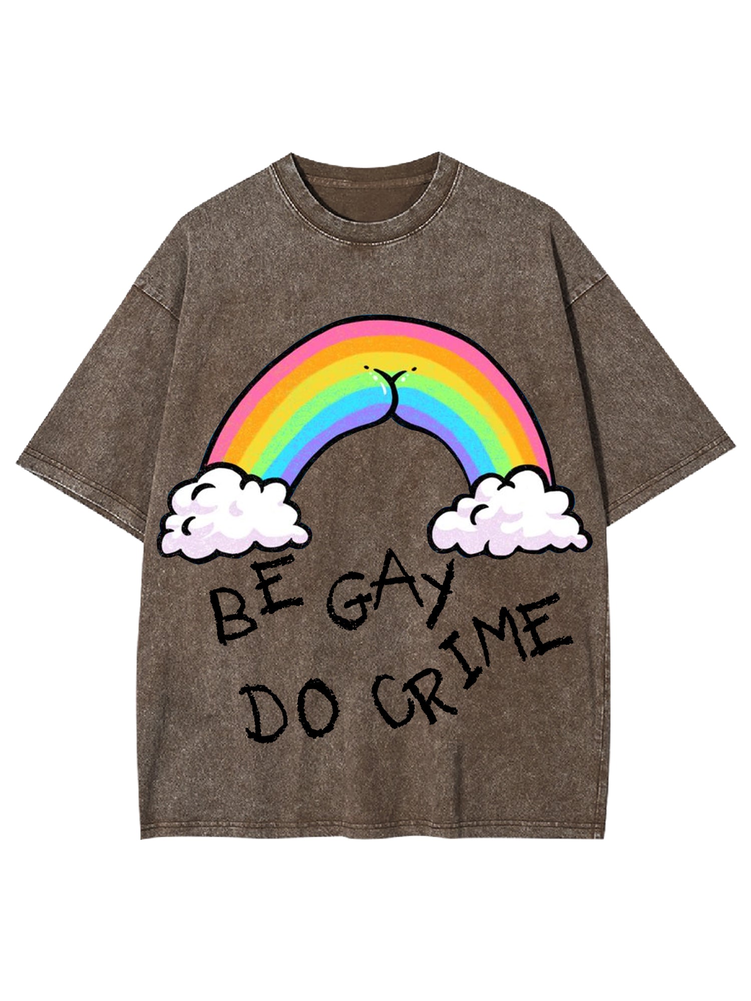 Be Gay Do Crime Washed Tshirt-ClassyOutlaw