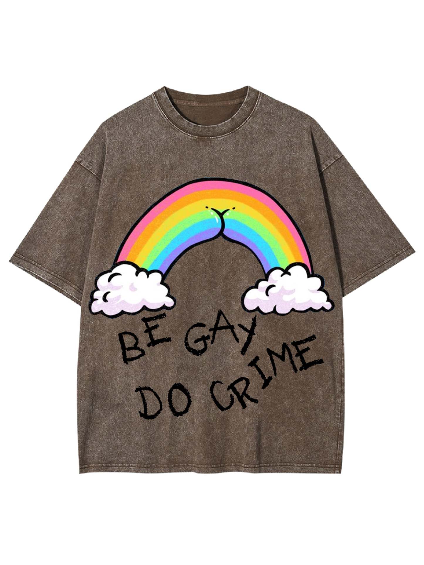 Be Gay Do Crime Washed Tshirt-ClassyOutlaw