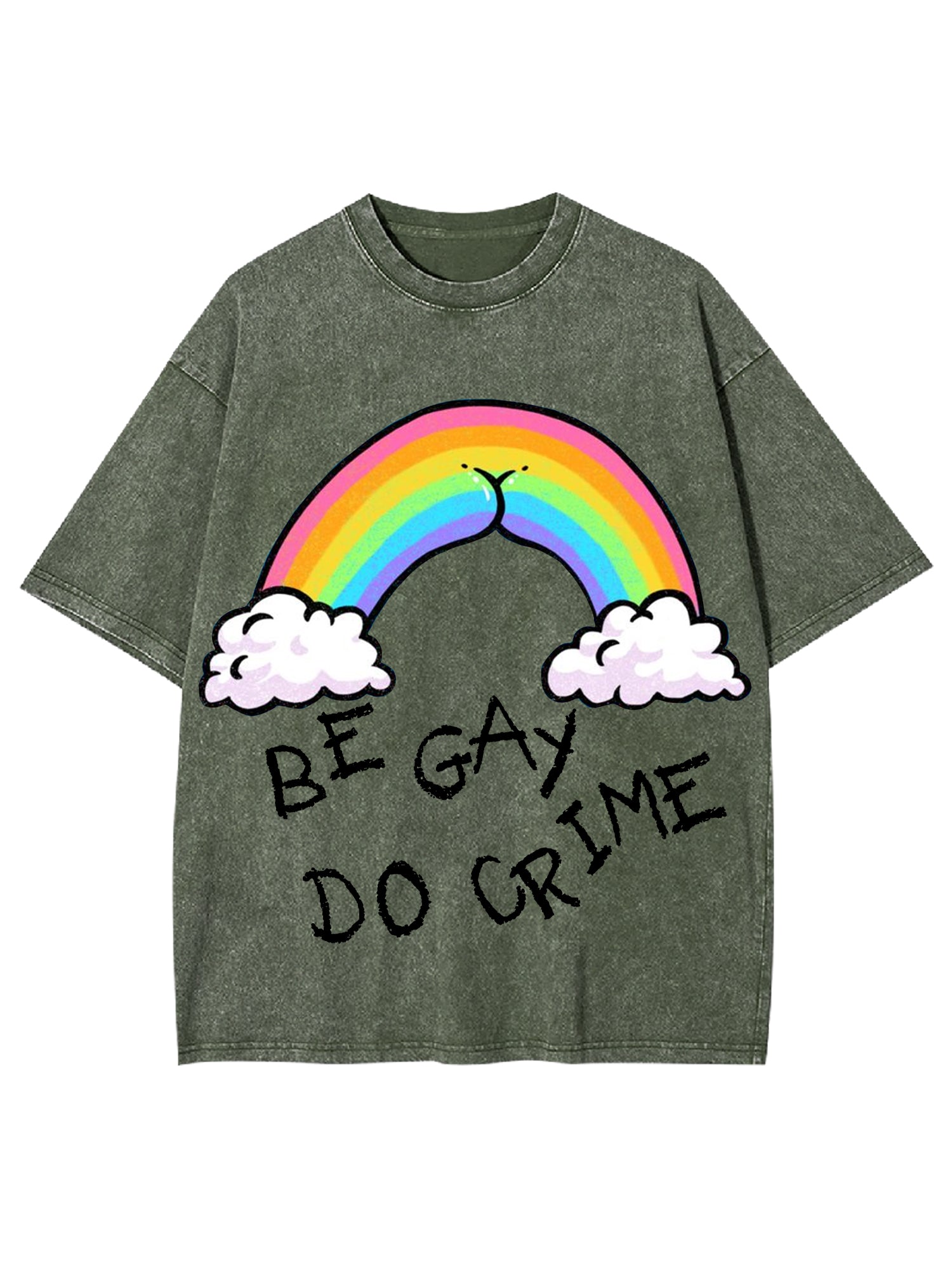 Be Gay Do Crime Washed Tshirt-ClassyOutlaw