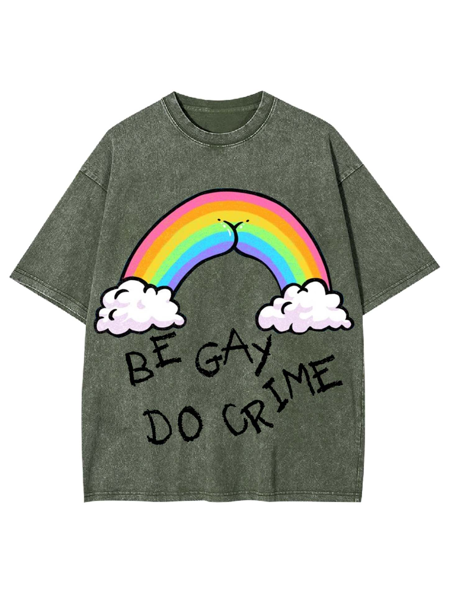 Be Gay Do Crime Washed Tshirt-ClassyOutlaw