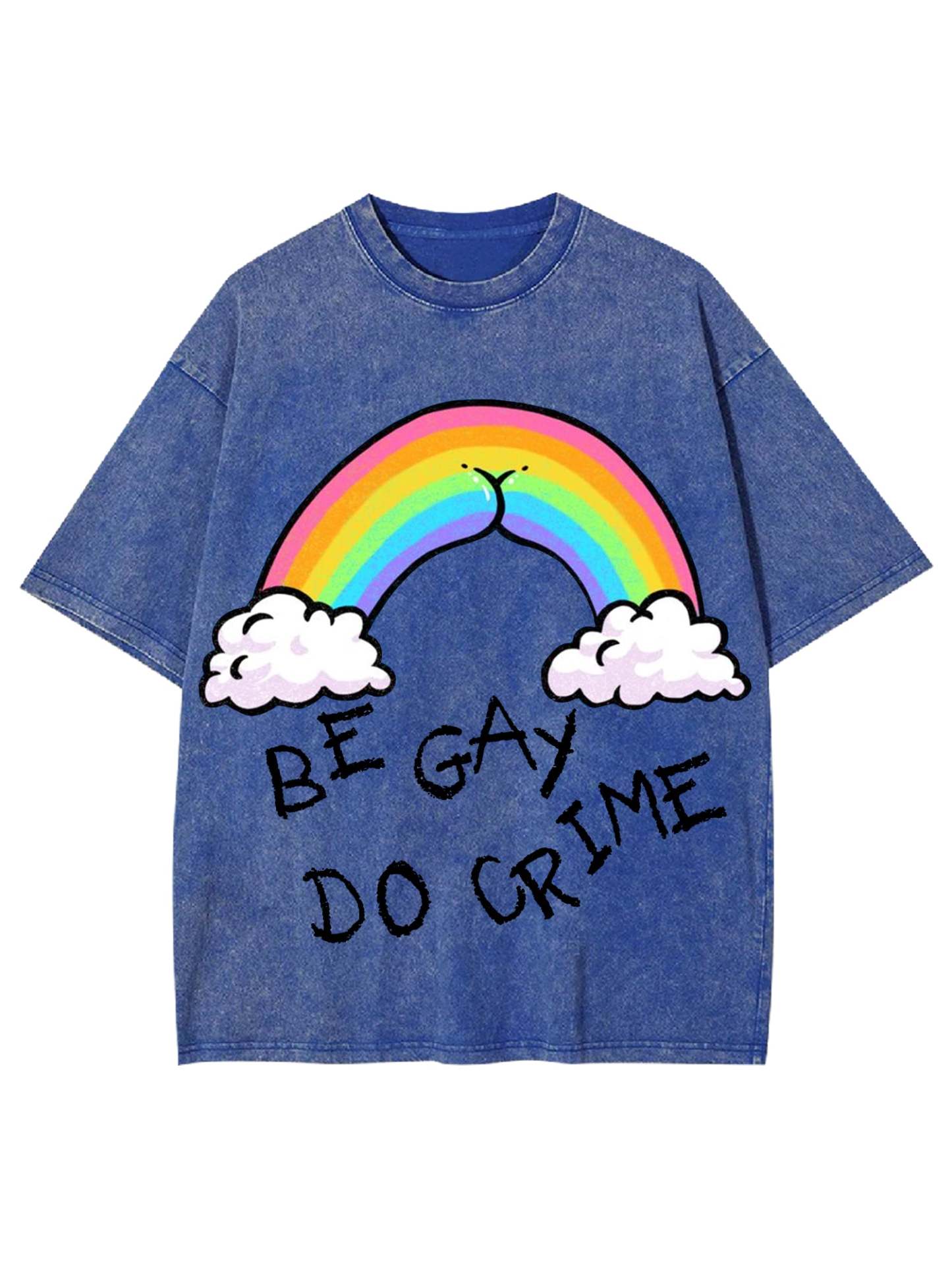 Be Gay Do Crime Washed Tshirt-ClassyOutlaw