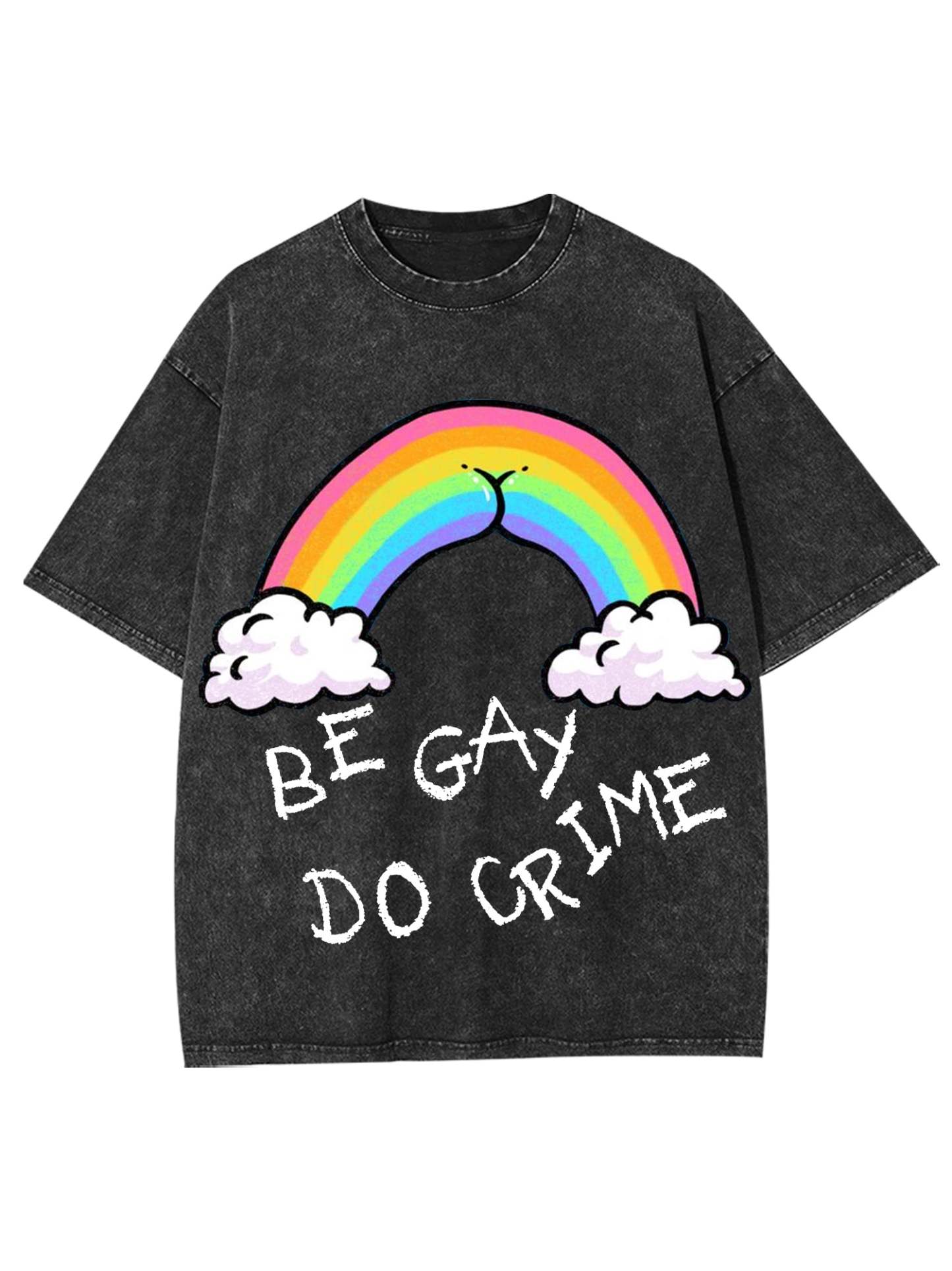 Be Gay Do Crime Washed Tshirt-ClassyOutlaw