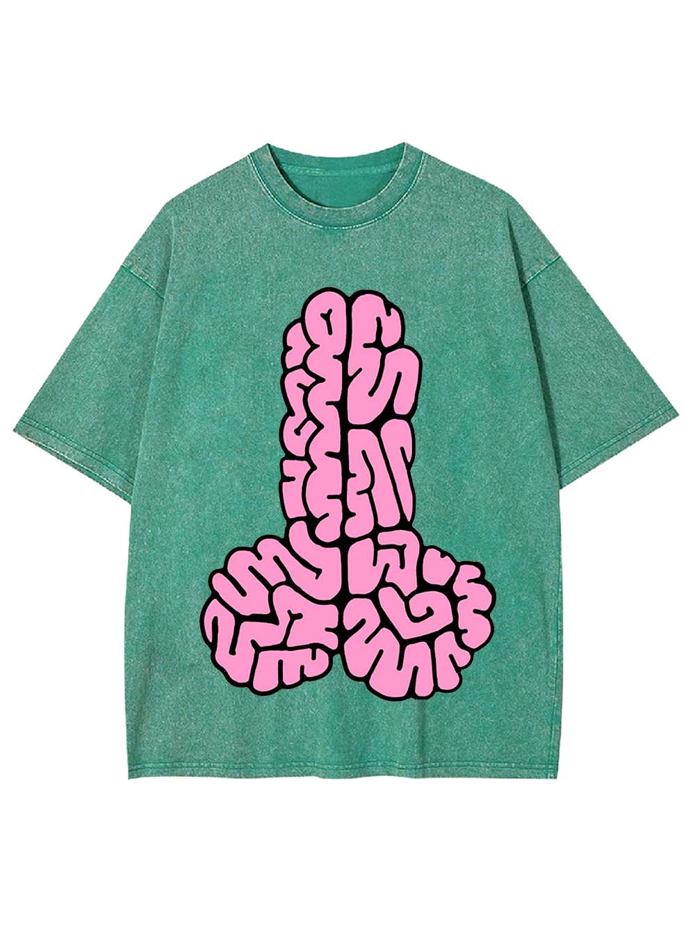 Pink Brain Pattern Abstract Washed Tshirt