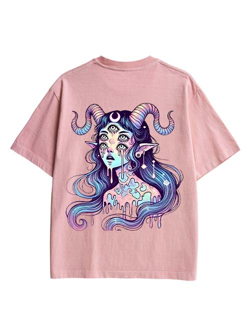 Mystic Melting Siren Double Sided Print Washed TShirt