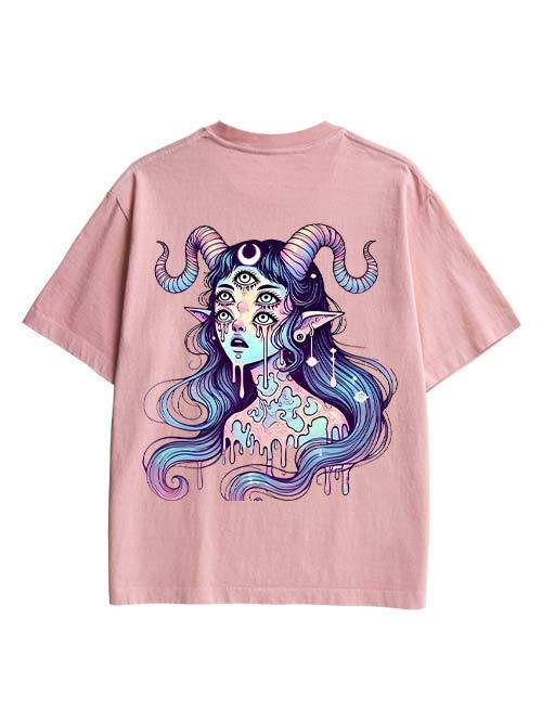 Mystic Melting Siren Double Sided Print Washed TShirt