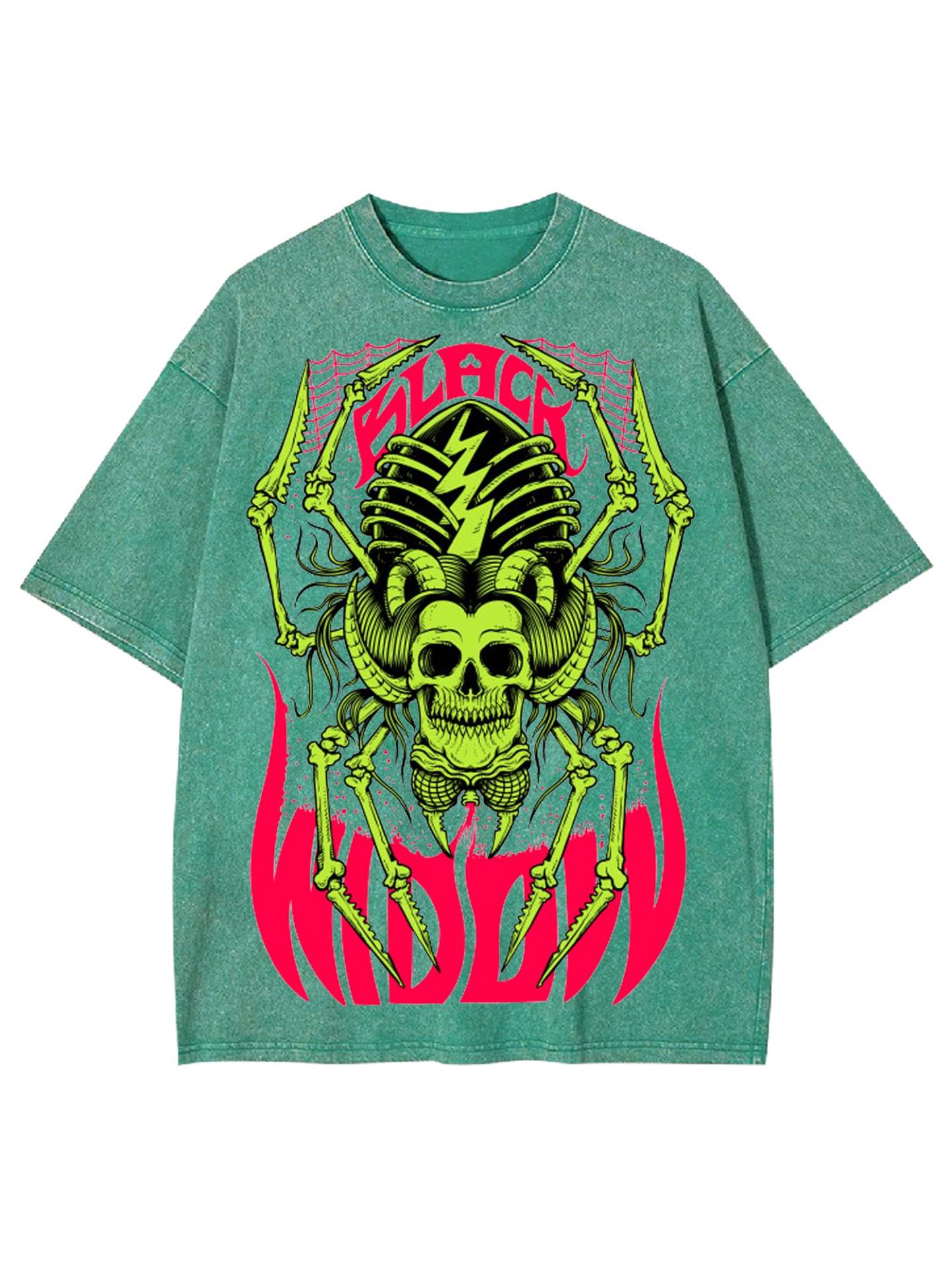 Black Widow Washed Tshirt-ClassyOutlaw