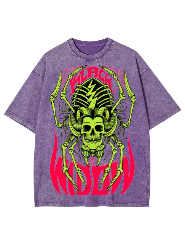 Black Widow Washed Tshirt-ClassyOutlaw