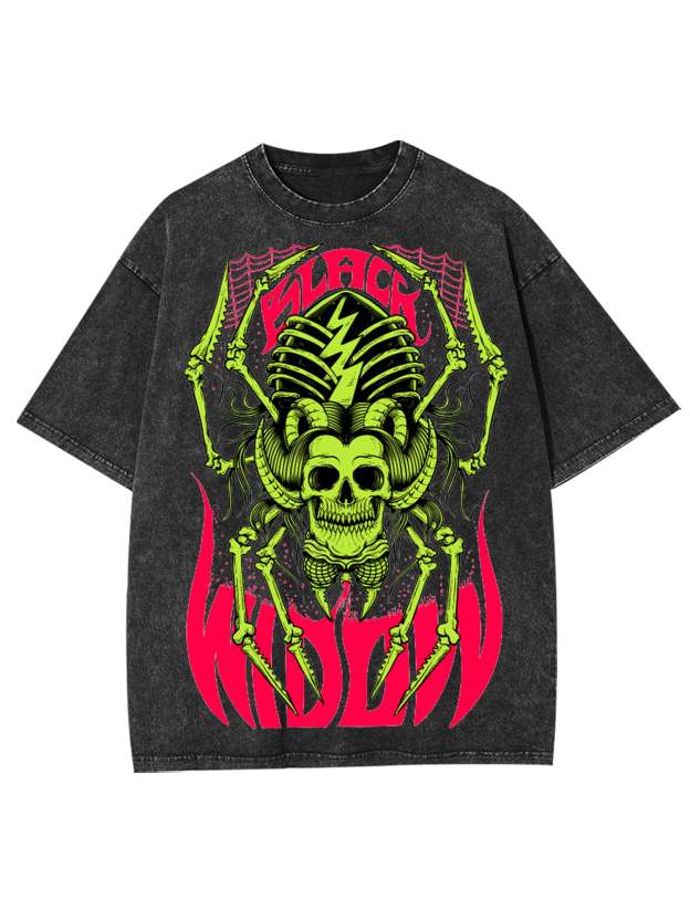 Black Widow Washed Tshirt-ClassyOutlaw