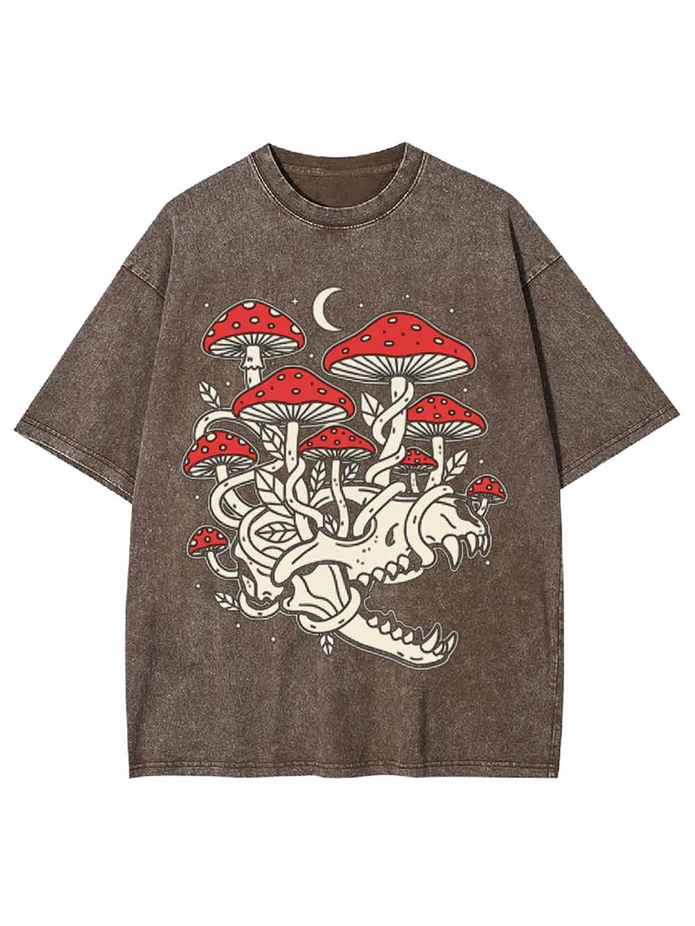 Skull And Mushroom Forest Washed Tshirt