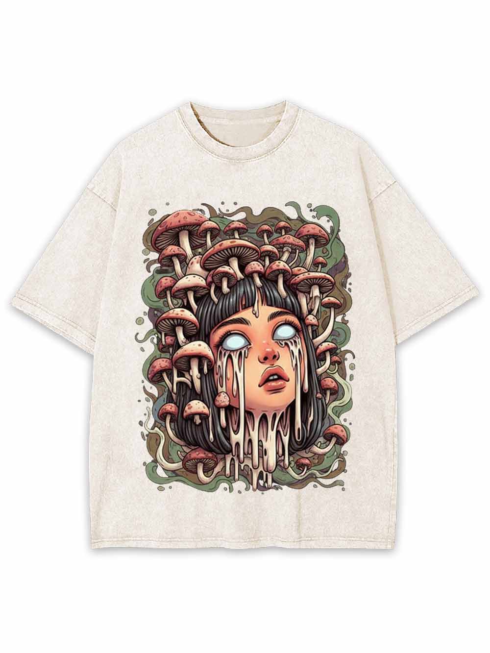 Psychedelic Mushroom Goddess Washed Tshirt